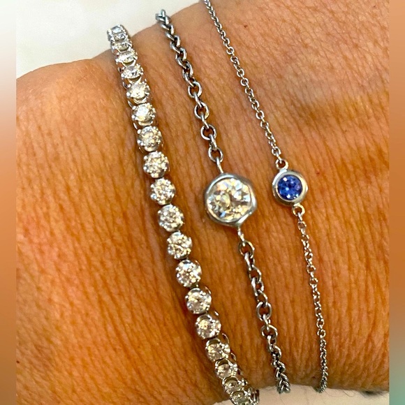 ***SOLD*** TIFFANY Elsa Peretti Color by the Yard Sapphire Bracelet In Platinum! - Picture 13 of 15